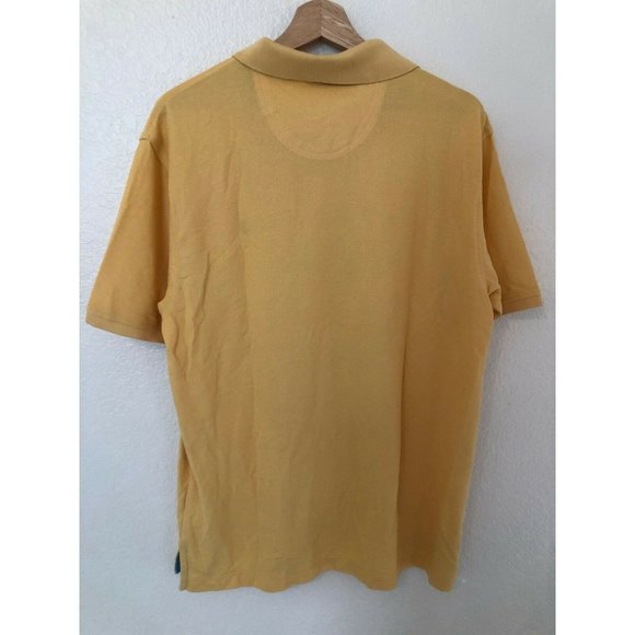 Izod the Advantage Polo Yellow Short Sleeve Collared Polo Blue Accents Men's Med - Picture 5 of 5